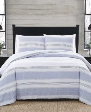 STRIPE 3 PIECE FLANNEL COMFORTER SET