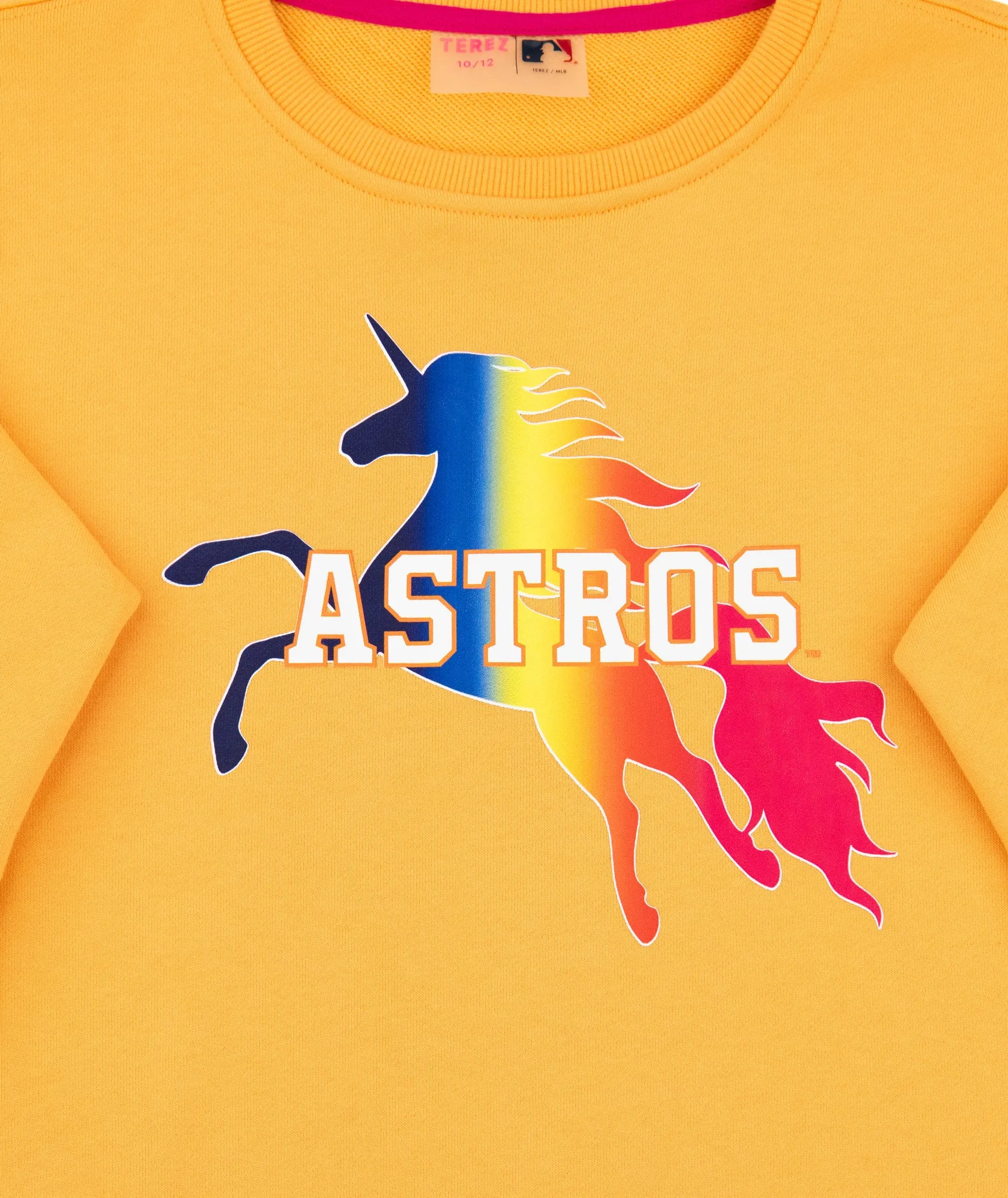 Terez Girls Astros Rainbow Unicorn Sweatshirt