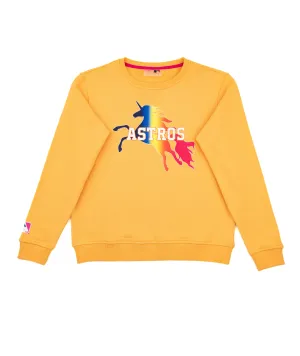 Terez Girls Astros Rainbow Unicorn Sweatshirt