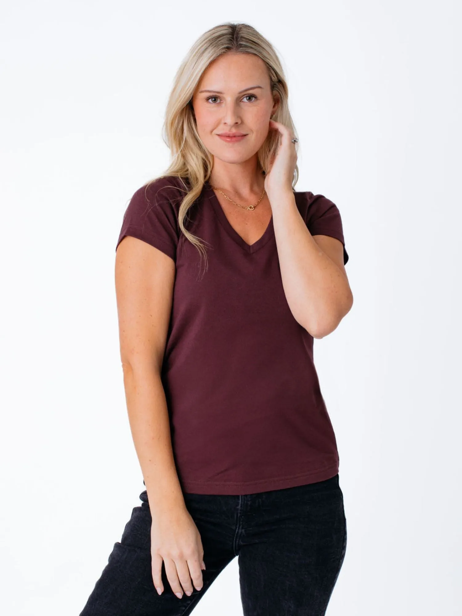 Women's Port Red V-Neck